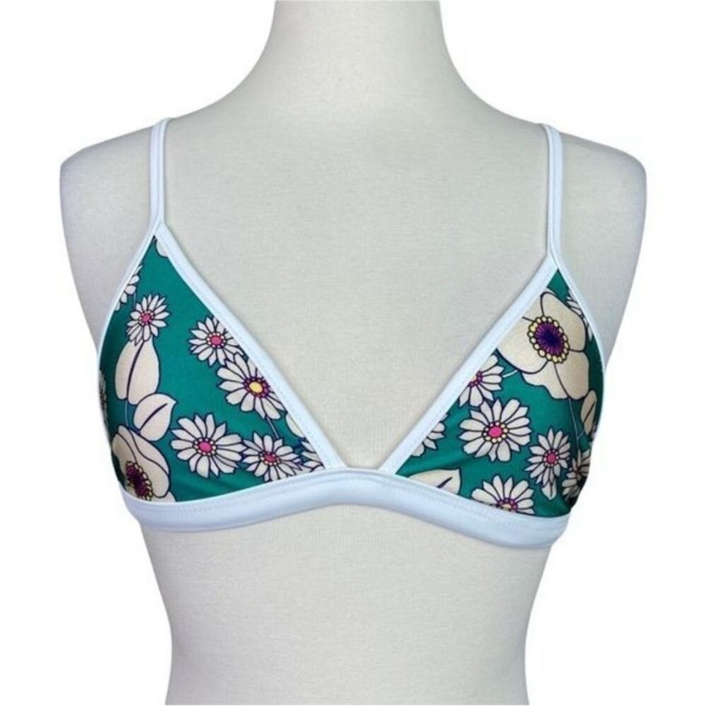 60s Floral Triangle Bikini Top